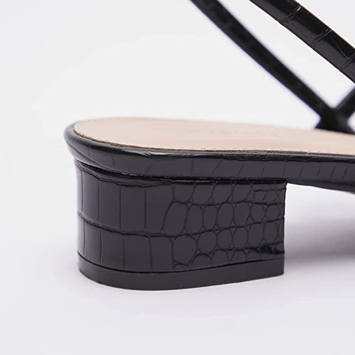 shoexpress womens Animal Textured Open Toe Slip-on Sandals With Block Heels Heeled Sandal