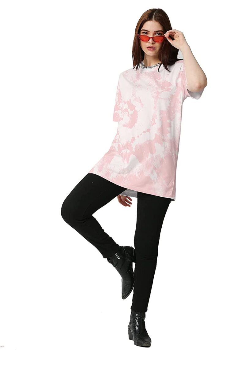 Wear Your Opinion Women's Premium Tie Dye Oversize Long Baggy Style Tshirt