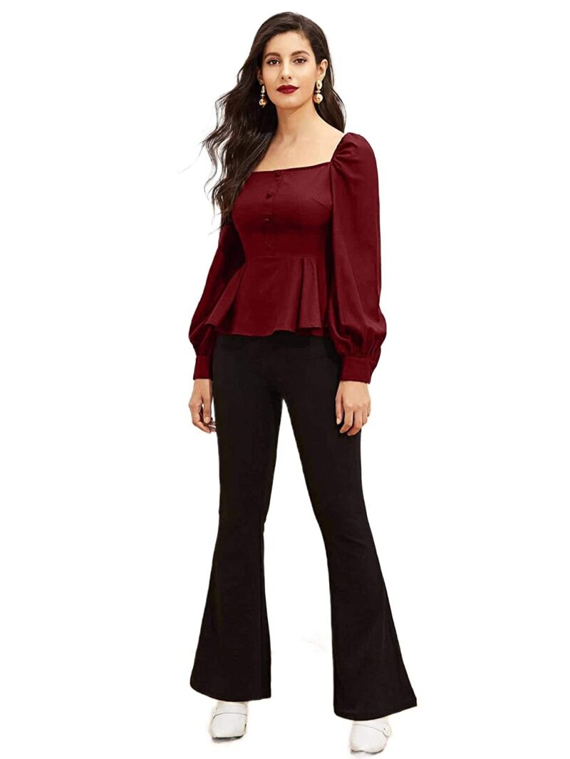 Elyraa Women's Casual Long Sleeve Western Top for Women/Girls