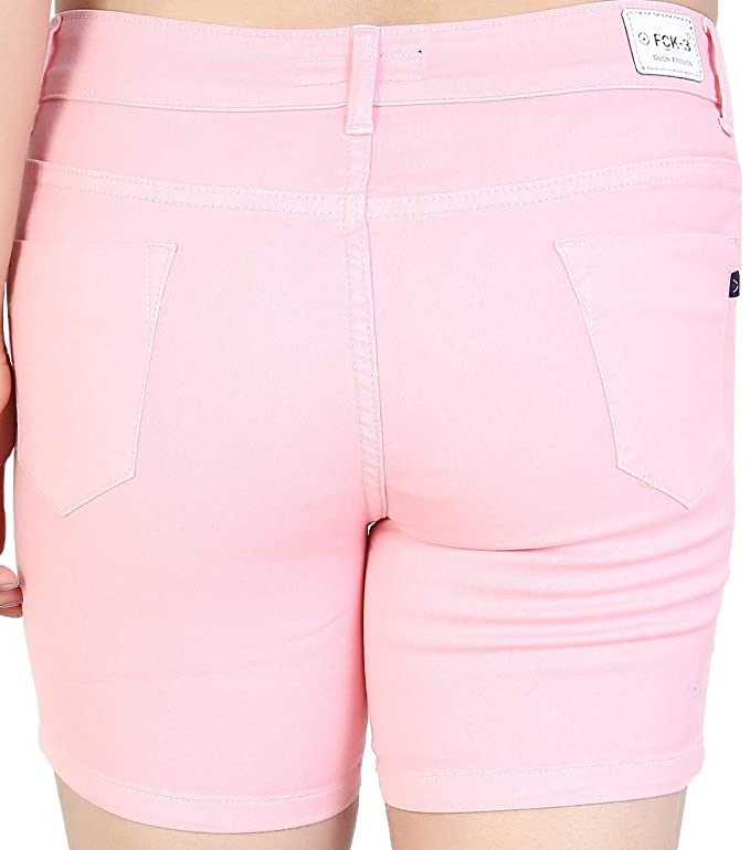 FCK-3 Stretchable Denim Pastel Colors Shorts for Women