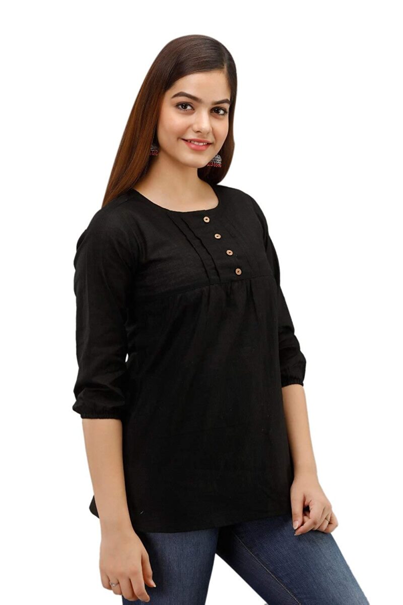 Maishi Women's Cotton Slub Solid Western Top