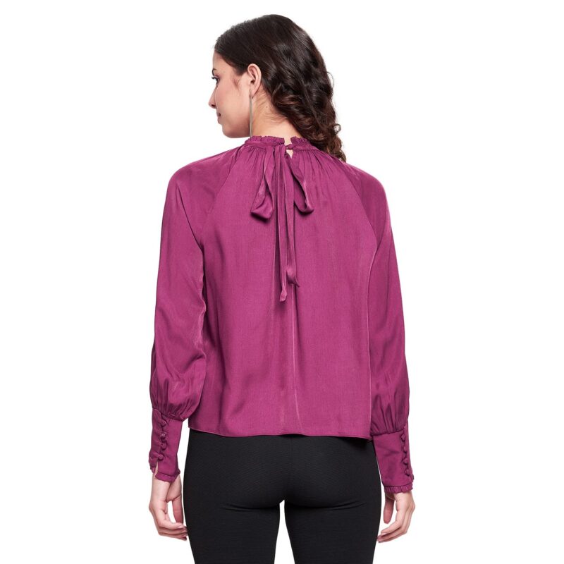 Madame Women Plum Textile Top