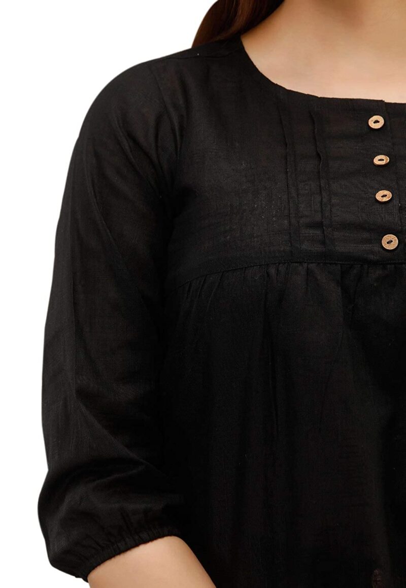 Maishi Women's Cotton Slub Solid Western Top