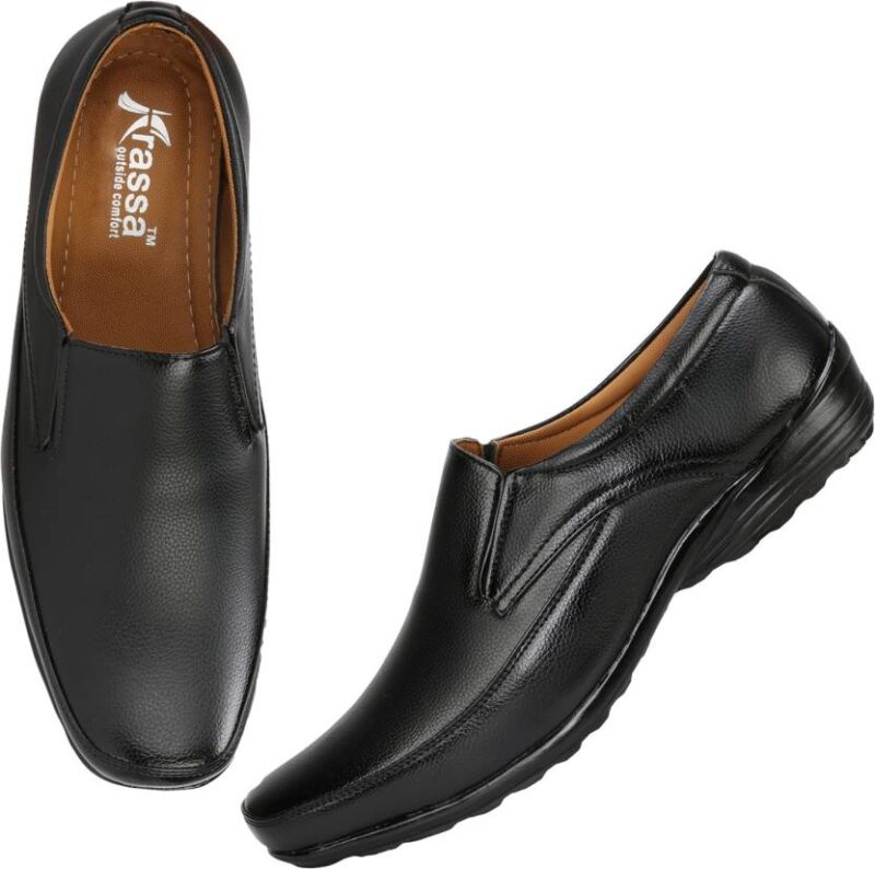 Men Synthetic Leather Office Black Formal Shoes Corporate Casuals For Men  (Black)