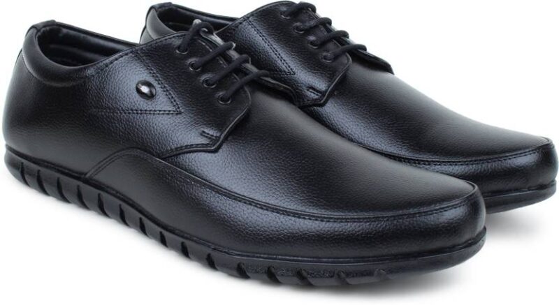 Synthetic Leather Comfort Foam Office Lace Up For Men  (Black)