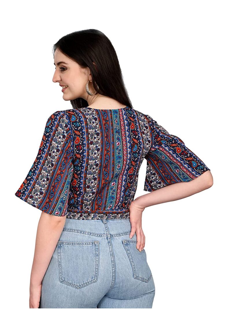 SIRIL Women's Crepe Slim Fit Digital Printed Top