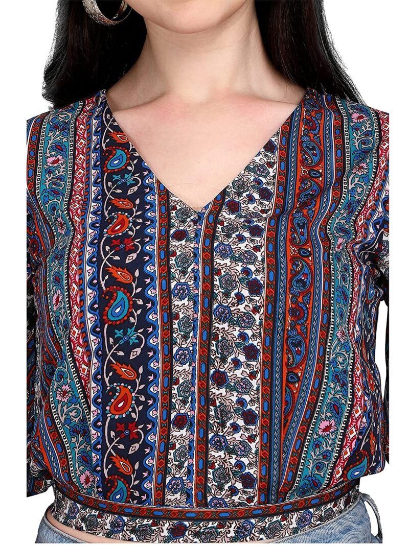 SIRIL Women's Crepe Slim Fit Digital Printed Top