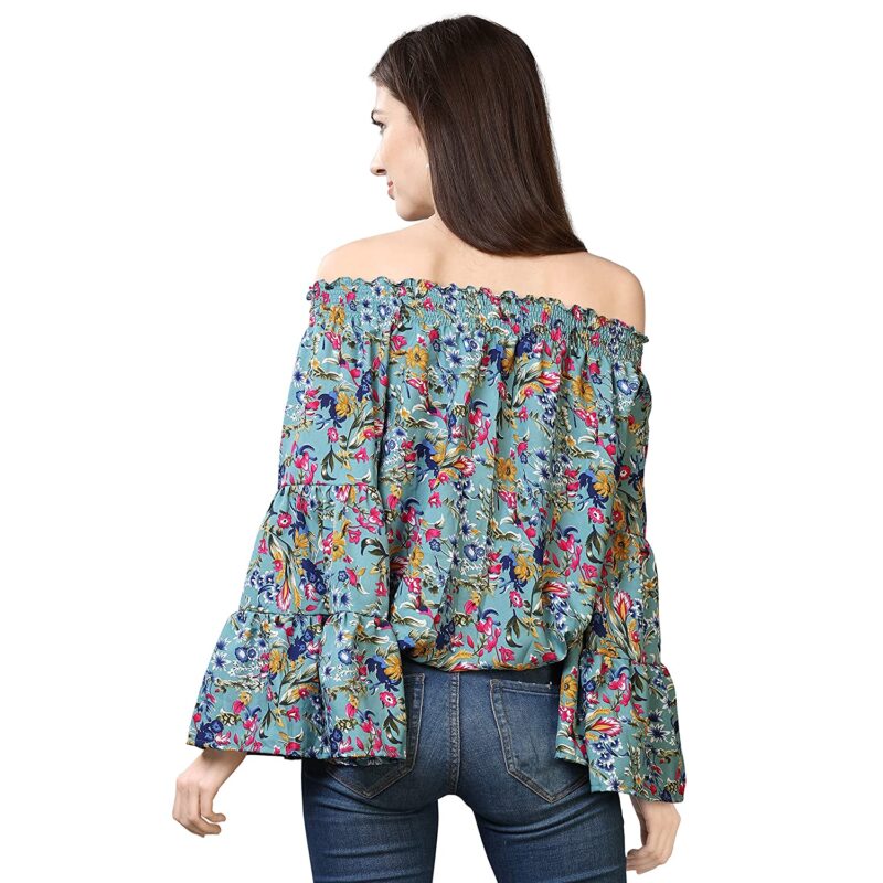 OOMPH! Women's Crepe Off Shoulder Top - Offshoulder