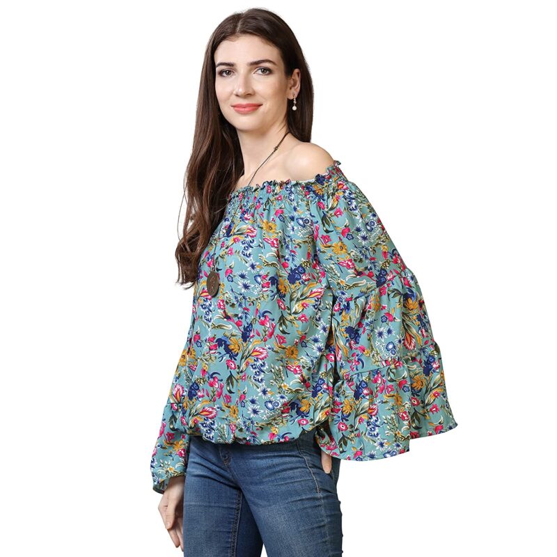 OOMPH! Women's Crepe Off Shoulder Top - Offshoulder